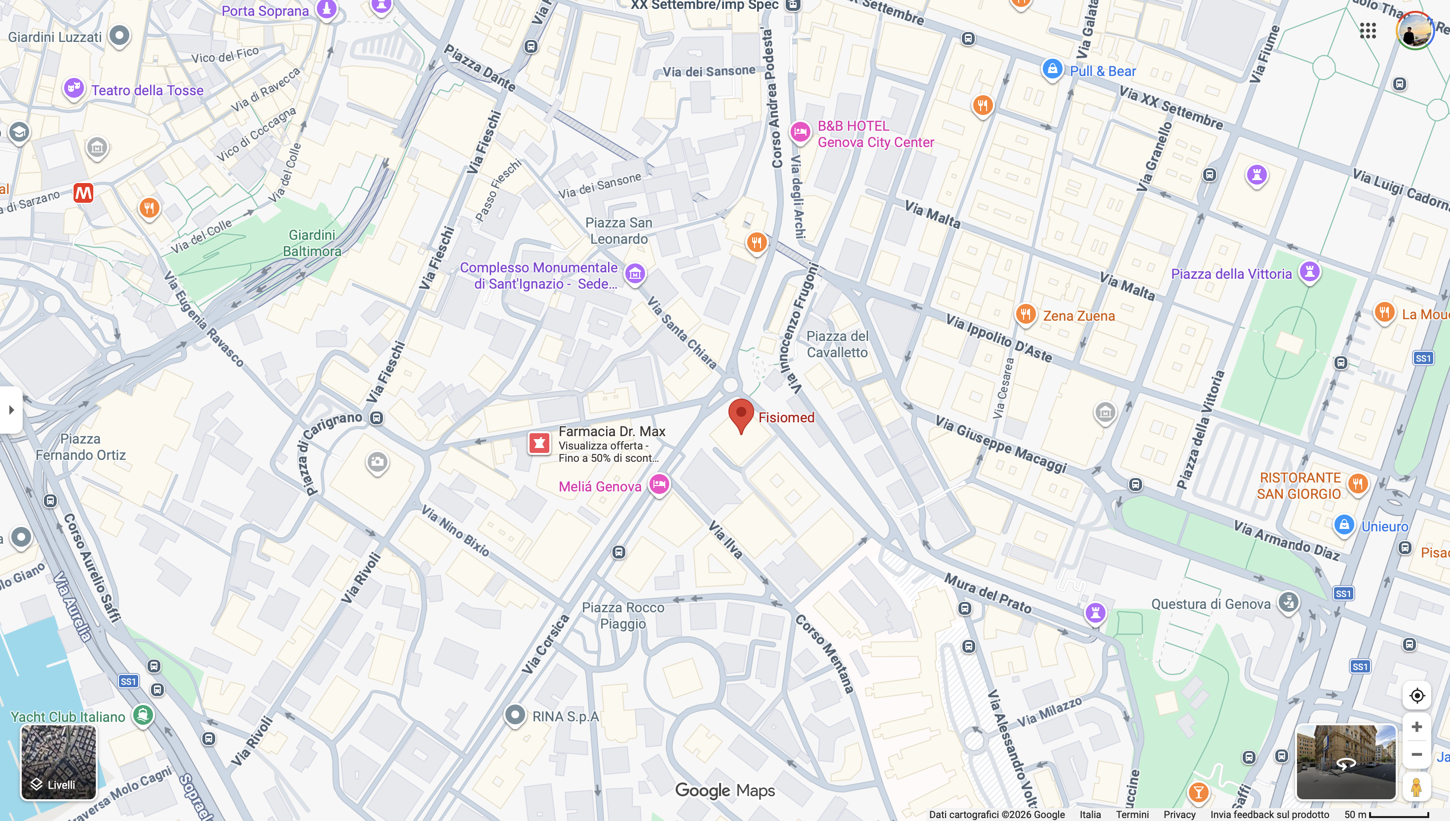 Mappa dello Studio Medico a Fisiomed