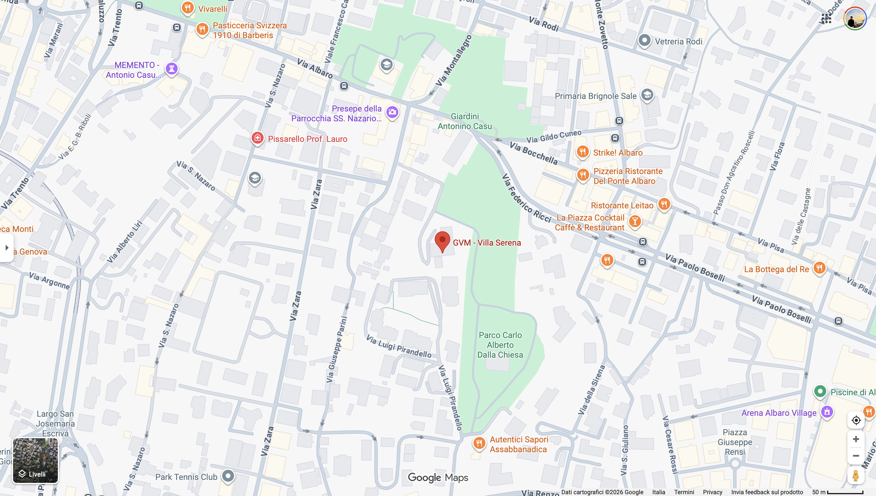 Mappa dello Studio Medico a Villa Serena